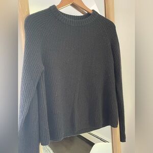 Jenni Kayne Cashnere Fisherman Sweater Dk Gray size Sm